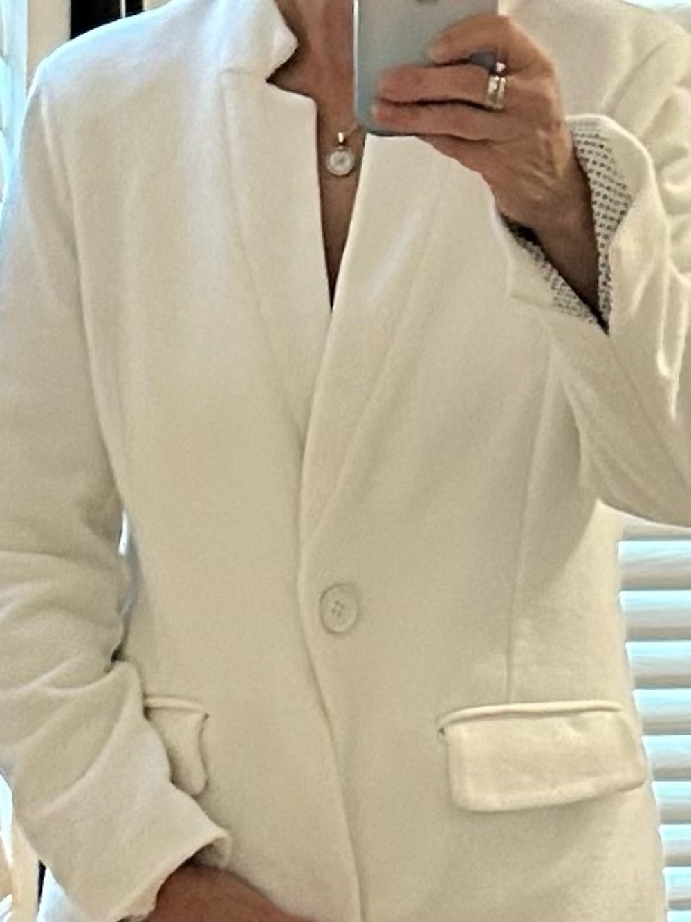 Gibson (Nordstrom) Women’s Cream Single-Button Lined Blazer Jacket L